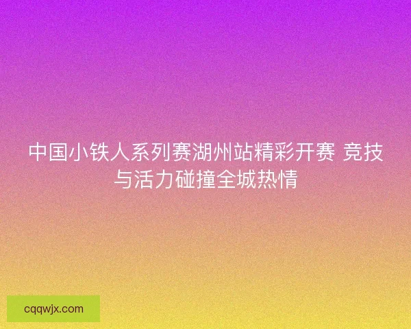 中国小铁人系列赛湖州站精彩开赛 竞技与活力碰撞全城热情 中国小铁人系列赛湖州站精彩开赛 竞技与活力碰撞全城热情